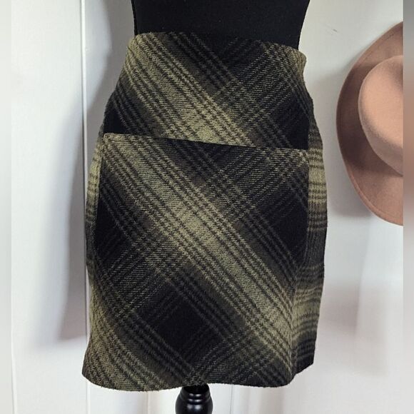 Vivienne Tam Wool Plaid Skirt 8 Grunge Dark Academia Y2K 90s Rebel Punk - Picture 5 of 9